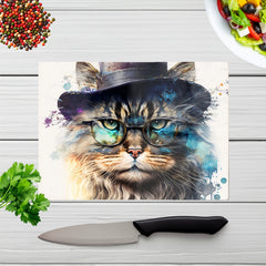 Siberian Cat Splashart Chopping Board