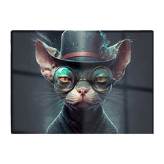 Sphynx Cat With Glases Splashart Chopping Board