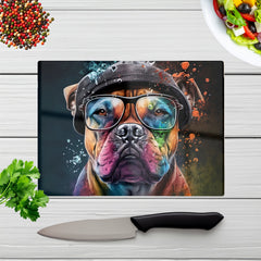 Staffordshire Bull Terrier Dog Splashart Chopping Board