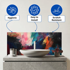Cosmic Fusion: Colours Of The Universe Glass Bathroom Splashback