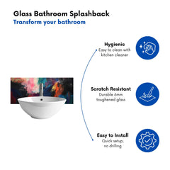 Cosmic Fusion: Colours Of The Universe Glass Bathroom Splashback