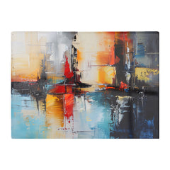 Reflective Splendour: City In Abstract Chopping Board