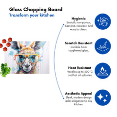 Splashart Kangaroo In Glasses Chopping Board