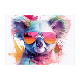Colourful Splashart Koala In Glasses Chopping Board