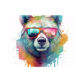 Splashart Colourful Bear In Glasses Chopping Board