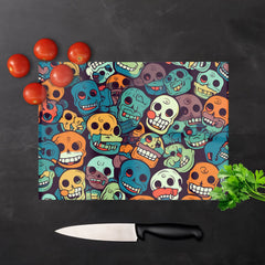 Smiling Skulls Pattern Chopping Board