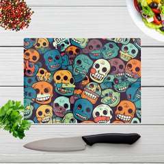 Smiling Skulls Pattern Chopping Board