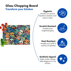 Smiling Skulls Pattern Chopping Board