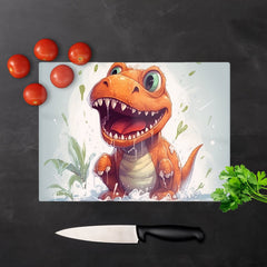 Dino Having A Splash Chopping Board