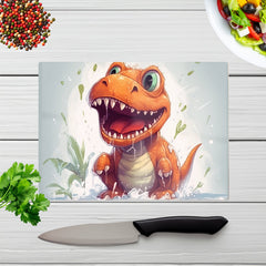 Dino Having A Splash Chopping Board