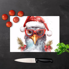 Splashart Turkey In A Santa Hat Chopping Board