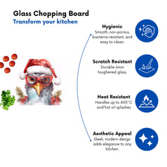 Splashart Turkey In A Santa Hat Chopping Board