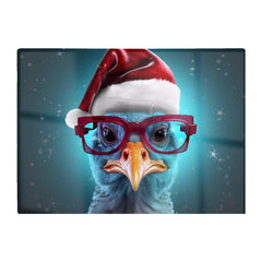 Turkey Wearing A Santa Hat Chopping Board