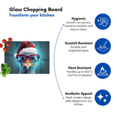 Turkey Wearing A Santa Hat Chopping Board