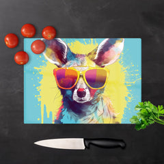 Splashart Wallaby In Glasses Chopping Board
