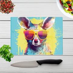 Splashart Wallaby In Glasses Chopping Board