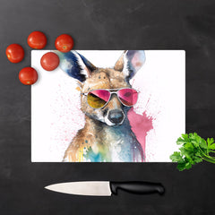 Wallaby In Pink Glasses Chopping Board
