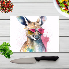 Wallaby In Pink Glasses Chopping Board