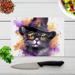 Splashart Longhaired Witches Cat Chopping Board