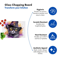 Splashart Longhaired Witches Cat Chopping Board