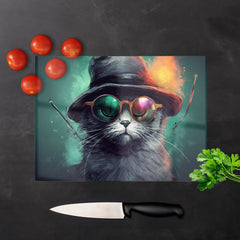 Fiery Cat In A Hat Chopping Board