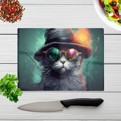 Fiery Cat In A Hat Chopping Board