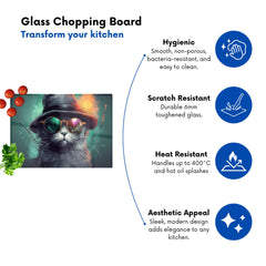 Fiery Cat In A Hat Chopping Board