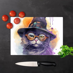 Splashart Cat In A Witches Hat Chopping Board