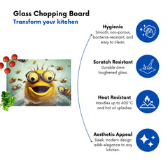 Happy Worm And Bees Splashart Chopping Board