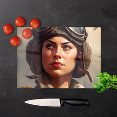 Female Pilot Chopping Board