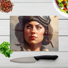 Female Pilot Chopping Board