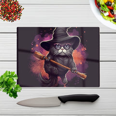 Cat And A Broom Chopping Board