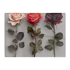 3 Red And Pink Roses Chopping Board