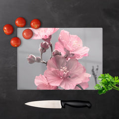 Delicate Pink Flowers Chopping Board