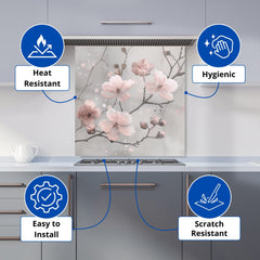 Delicate Spring Blossom Kitchen Splashback