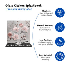 Delicate Spring Blossom Kitchen Splashback