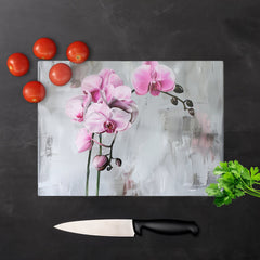 Pink Orchids Chopping Board