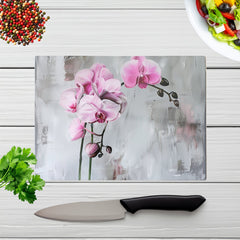 Pink Orchids Chopping Board