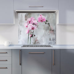 Pink Orchids Kitchen Splashback