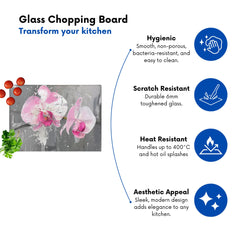 Pink Orchids Splashart Chopping Board