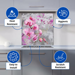 Orchids Splashart Kitchen Splashback