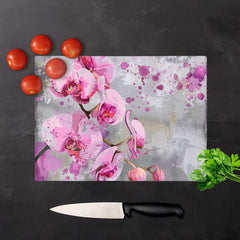 Orchids Splashart Chopping Board