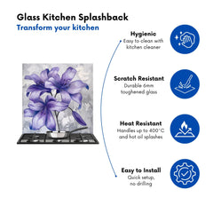Purple Lilies Kitchen Splashback