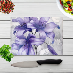 Purple Lilies Chopping Board
