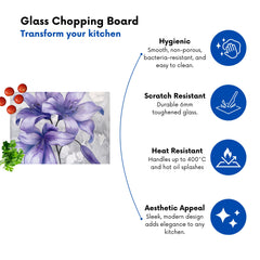 Purple Lilies Chopping Board