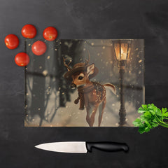 Fawn In A Snowy Scene Chopping Board