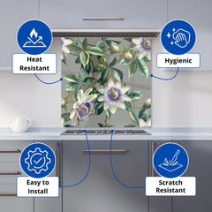 Passion Flowers Kitchen Splashback