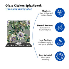 Passion Flowers Kitchen Splashback