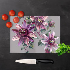 Purple Passion Flowers Chopping Board