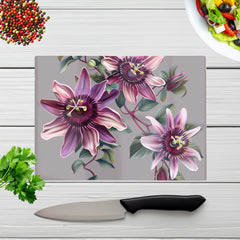 Purple Passion Flowers Chopping Board